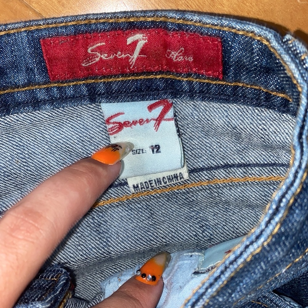 SEVEN7 VINTAGE RHINESTONE JEANS GIRLS SZ 12 - Picture 4 of 4